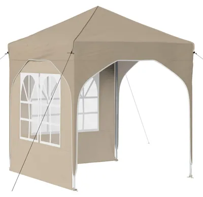 Image de Tente de fête pop-up 192 x 192 x 245 cm Crème