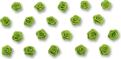 Satinrosen 15mm zum Basteln & Aufnähen 20 Stück Lindgrün