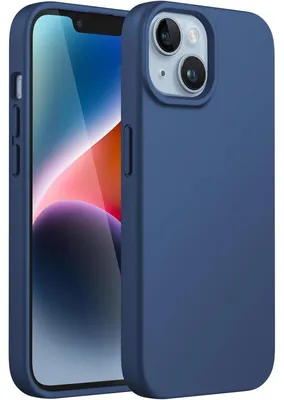 Productafbeelding van Siliconen hoesje voor iPhone 14 (6,1 inch), beschermende telefoonhoesje met volledige dekking en microvezelvoering