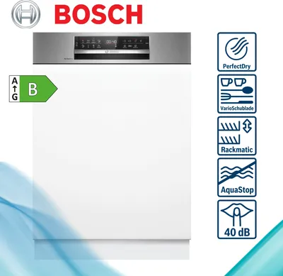 Produktbild von Bosch Serie 6 SMI6ZCS16E, Halb integriert, Standardgröße (60 cm), Edelstahl, Tasten, 1,75 m, 1,65 m