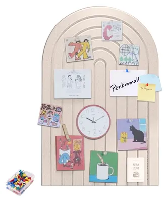 Immagine prodotto di Omgoods - Bacheca in feltro grande, 60 x 40 cm, con 30 spille, color cammello chiaro