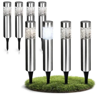 Produktbild von com-four® 8x Solarleuchten für Außen, Solar Gartenleuchten mit Erdspieß