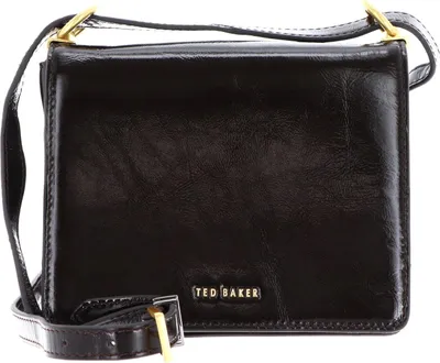 Image de Ted Baker Cuir sac à épaule bandoulière Ccamil Crinkle Patent Belted Detail Crossbody Bag Brn-Choc marron foncé