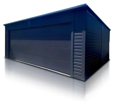 Produktbild von Fertiggarage Einzelgarage 6x6m Pultdach Sektionaltor Graphit