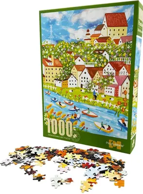 Produktbild von 1000-Teile-Puzzle - Malerisches Dorf Am Fluss - 70 × 50 Cm - Ab 14 Jahren