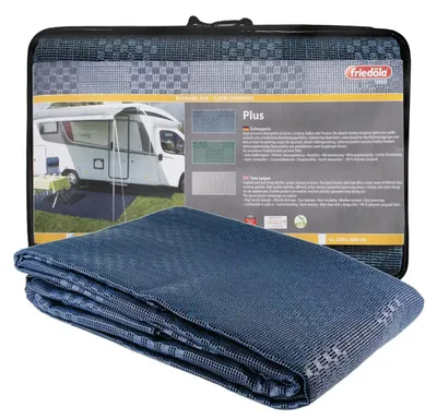 Produktbild von Primaflor Vorzeltteppich PLUS - Blau - 250x400cm - Wasserabweisender Vorzeltboden - Strapazierfähige Polyester Matte, ideal als Camping Bodenmatte und Zeltunterlage