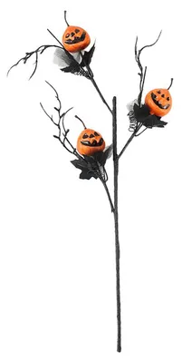 Produktbild von 1/2/3 Stück Halloween-Kürbiszweig, gruseliger schwarzer künstlicher Baumzweig, Dekoration für Zuhause, Büro, Feiertage, drinnen und draußen, künstliche Pflanzen