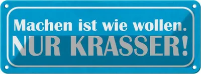 Produktbild von vianmo Blechschild 10x27 cm machen wie wollen nur krasser Dekoration Spruch Zitat