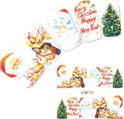 Produktbild von Tattoo Nail Art Nikolaus Weihnachten Weihnachtsbaum Aufkleber Nagel Sticker