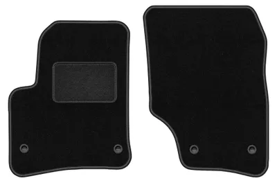 Produktbild von Velours-Fußmatten Vorne für Volkswagen Touareg I 2002-2010 (SUV) – 2-tlg, Schwarz, passgenau – Wielganizator LUX