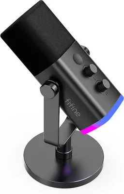Produktbild von Dynamisches USB/XLR Gaming Mikrofon für Streaming & Podcast, PC Studio Mikrofon mit Stummschalttaste, RGB, für PS4/PS5, Mac, Mixer, Soundkarten
