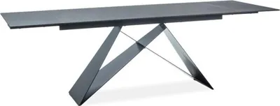 Immagine prodotto di Tavolo da pranzo di design Casa Padrino nero 160-240 x 90 x h. 76 cm - Tavolo da pranzo allungabile con piano in vetro temperato - Mobili di design