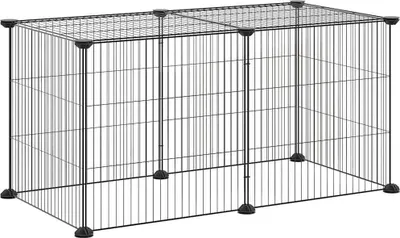 Immagine prodotto di vidaXL Gabbia per animali domestici da 8 pezzi in acciaio nero 35x35 cm