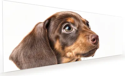 Produktbild von Küchenrückwand Spritzschutz Glas mit Motiv Niedlicher Hund 40 x 40 cm