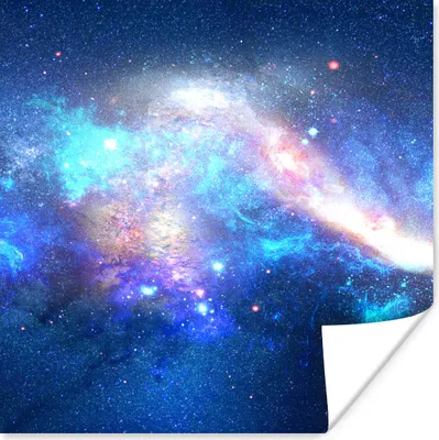 Produktbild von MuchoWow® Poster Blau - Sterne - Weltraum 50x50 cm - Wohnzimmerdekoration