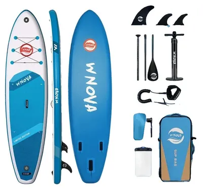 Image de Planche de paddle gonflable, design antidérapant, poids ultra-léger, couleur bleu ciel