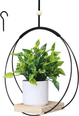 Image de Supports à plantes en bois et en acier pour l'intérieur et l'extérieur