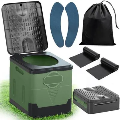 Produktbild von Famanu Tragbares Faltbares Toilettenset - 25L Mobiles Toilett für Camping und Wandern