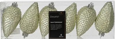 Productafbeelding van Denappel plastic d4.5h8 cm w.mnt 6st kerst Decoris
