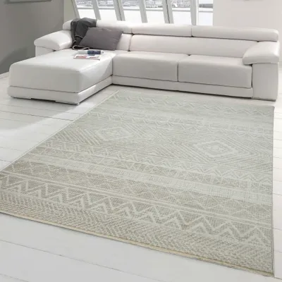 Produktbild von Landhaus Teppich im Zick Zack Design in creme Größe - 160 x 230 cm