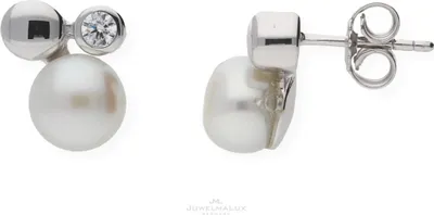 Produktbild von JuwelmaLux Ohrstecker 925 Sterling Silber mit Süßwasser Zuchtperle und Zirkonia JL20-06-0167