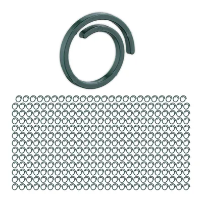 Produktbild von Relaxdays Pflanzenringe, 300 Stück, Kunststoff, Pflanzen Befestigung für Kletterpflanzen, Ø 2,5 cm, Tomatenringe, grün