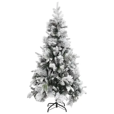 Zdjęcie produktu dla vidaXL Choinka z szyszkami ośnieżona 225 cm PVC & PE