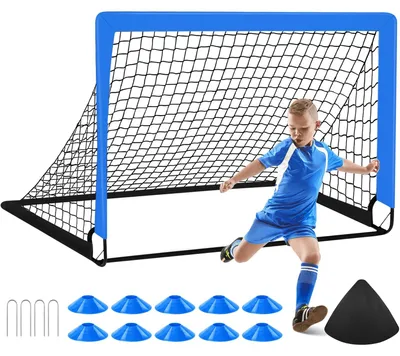 Image de Ensemble de buts de football pour enfants, avec ballon et cônes, idéal pour l'entraînement