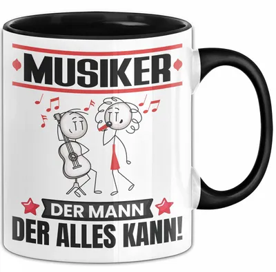 Produktbild von Musiker Tasse Geschenk für Musiker Der Mann Der Alles Kann Geschenkidee zum Geburtstag (Schwarz)