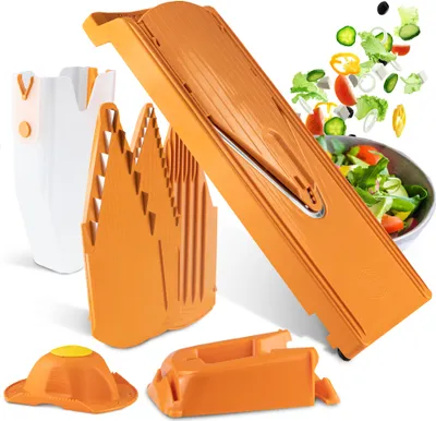Zdjęcie produktu dla Börner V3 V-Slicer Professional Set, Krajalnica do ogórków Krajalnica do warzyw Krajalnica do frytek, Kolor: pomarańczowy
