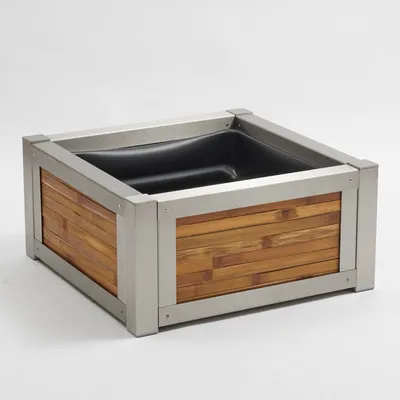 Produktbild von BambusBASIS Terrassenteich - H: 35cm x B: 70cm x T: 70cm, V2A, Bambusleiste mit Kokosfrostschutzmatte
