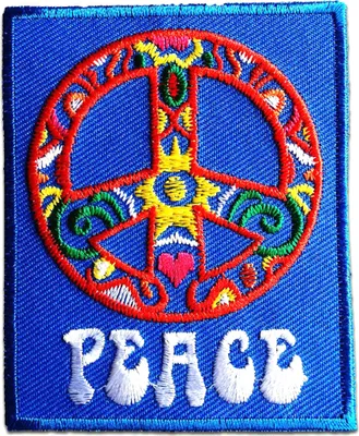 Obrázek produktu pro Peace Frieden - záplata, nažehlovací, nažehlovací obrázek, nášivka, nažehlovací, velikost: 6,5 x 8 cm