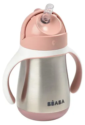 Produktbild von Beaba Edelstahl Strohhalmbecher 250ml - altrosa; 913482