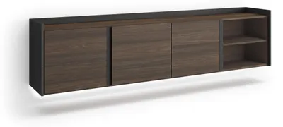 Immagine prodotto di Mobili TV effetto legno rovere scuro e nero 207x35x50cm sospeso