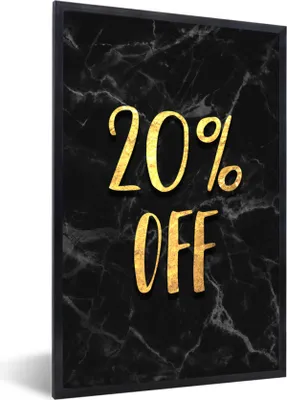 Produktbild von MuchoWow® Gerahmtes Poster Verkauf - Gold - Marmor 40x60 cm - Poster mit Schwarzem Bilderrahmen Wandposter Rahmen Foto Bilder - Papierdruck - Wandbilder