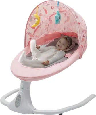Obrázek produktu pro Dětská houpačka, dálkové ovládání, připojení Bluetooth, růžová barva