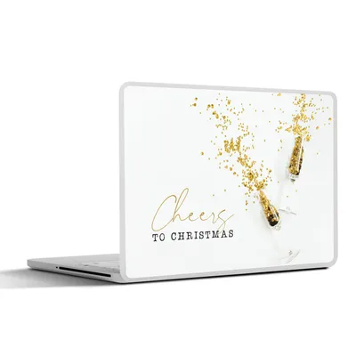 Produktbild von MuchoWow® Laptop Aufkleber Sticker Cover Winter - Gold - Weiß 30x22 cm - Laptop-Sticker