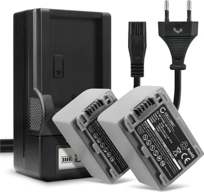 Image de CELLONIC 2x Batterie pour Appareil photo Compatible avec Sony DCR-DVD103, DCR-DVD105, DCR-DVD202, NP-FH50 - (1360mAh, 7.4V) + Chargeur