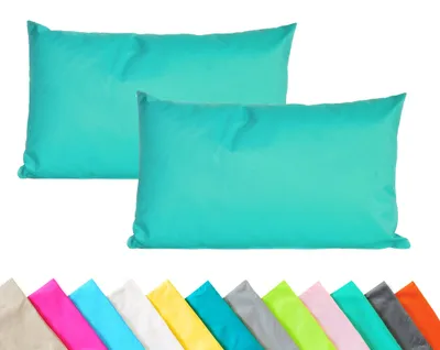 Produktbild von JACK 2er Set Outdoor Kissenhülle Kissenbezug 30x50cm Wasserfest Sitzkissen Lounge Kissen Garten Stuhl Lotus Effekt, Farbe:Aqua