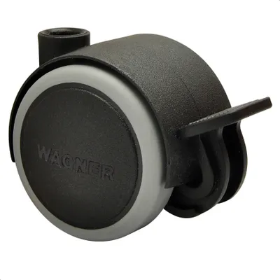 Produktbild von WAGNER Möbelrolle / Doppelrolle SOFT - Durchmesser Ø 40 mm mit Bremse, schwarz, Tragkraft 35 kg - 01072701