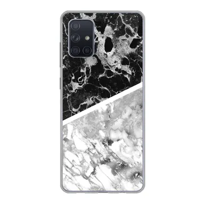 Produktbild von MuchoWow® Handyhülle Schutzhülle Hülle für Samsung Galaxy A51 5G Marmor - Schwarz - Weiß - Luxus Silikon Softcase Handy Hülle - Abbildung