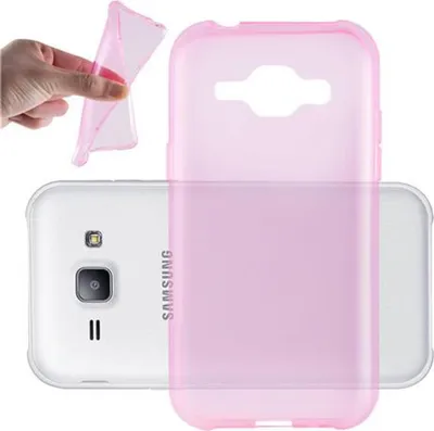 Produktbild von Cadorabo Hülle für Samsung Galaxy J1 2015 Schutz Hülle in Pink Schutzhülle TPU Silikon Cover Etui Case