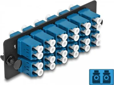 Zdjęcie produktu dla Panel adaptera Delock LWL LC Duplex UPC 12 portów blau (66930)