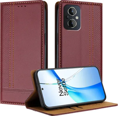 Produktbild von Handyhülle für OPPO Reno8 4G Leder Flip Klappbare Schutzhülle mit Standfunktion Dunkelrot