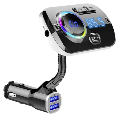 Image de Support universel Bluetooth pour téléphone portable de voiture - Transmetteur MP3/ FM - Noir