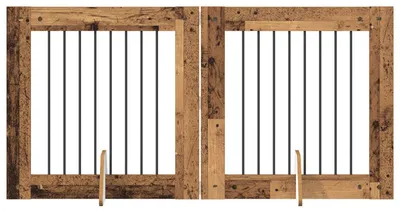 Produktbild von Hundetor mit Ständern 2 pcs Altholz 80 x 80 cm Holzwerkstoff
