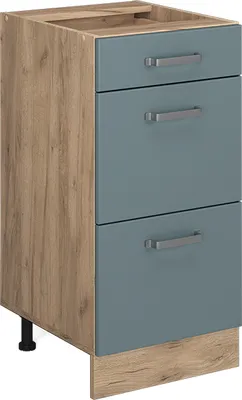 Produktbild von Küchenunterschrank Vicco R-Line Blau-Grau 40 cm mit Schubladen, ohne Arbeitsplatte, Model 41127
