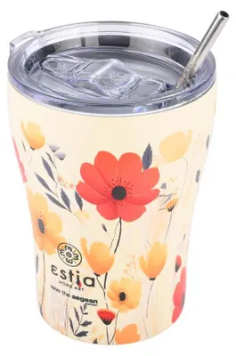 Produktbild von ESTIA | Thermobecher - 350 ml - mehrfarbiger Isolierbecher - mit Strohhalm