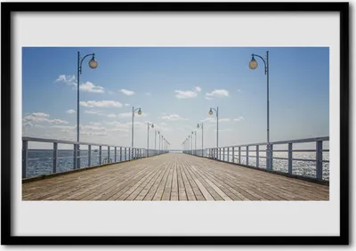 Produktbild von Bild 70x50 MDF-Rahmen Wandkunst Pier Meer Architektur