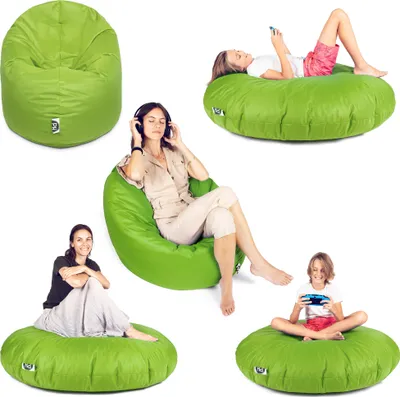 Produktbild von Sit&Joy Sitzsack 2 in 1 Sitzkissen Bodenkissen für Erwachsene & Kinder - Gaming mit Füllung Kissen Sessel BeanBag in 3 Größen und 27 Farben erhältlich mit Reißverschluss (Ø 145cm)